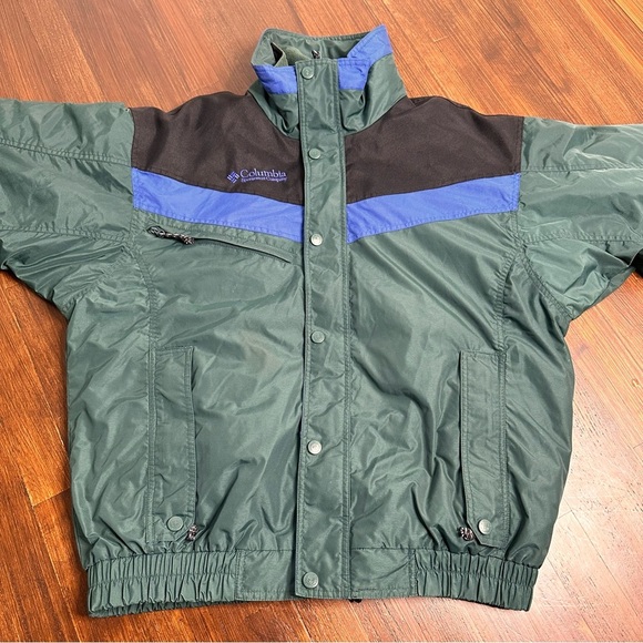 Vintage Columbia Powder Keg Ski Jacket Blue Green Mens Large w/ Coat Insert Warm - Picture 8 of 16
